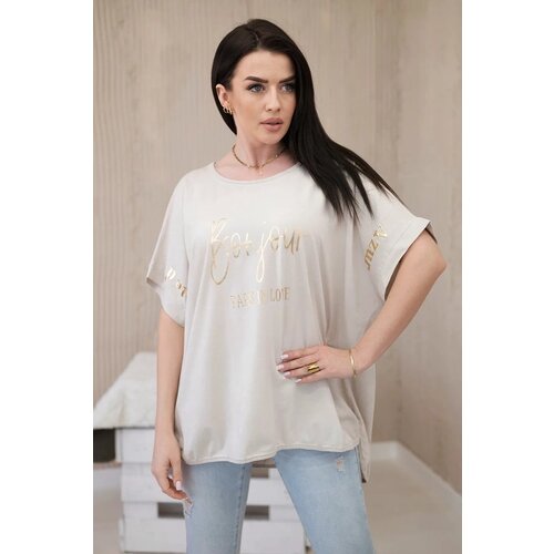 Kesi Beige cotton blouse plus size Cene