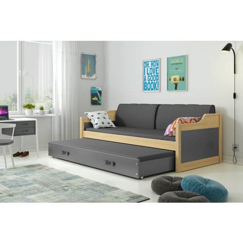 BestBed Izvlena postelja DAWID - bor v ve barvnih kombinacijah-Siva Cene