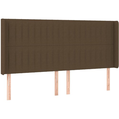  LED uzglavlje tamnosmeđe 163x16x118/128 cm od tkanine Slike
