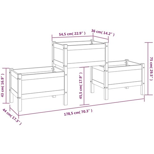  Sadilica crna 178,5 x 44 x 75 cm od masivne borovine Slike