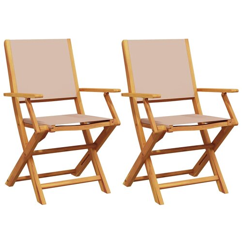 Maison Chic Vrtni Stoli - Stol za vrt 2 kosa taupe trden akacijev les in blago JS523, (21878791) Slike