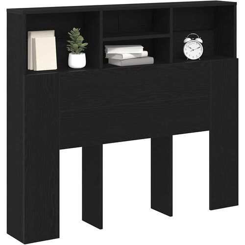  Glava kreveta s ormarićem Zidne Crni hrast 120 x 19 x 103,5 cm Slike
