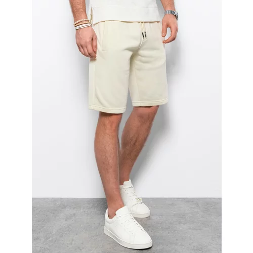 Ombre Men's short shorts with pockets - cream