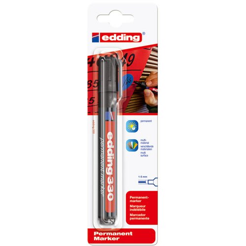 Marker permanentni 1-5mm klinasti vrh edding 330/1 crni blister Cene