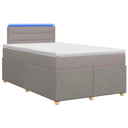  Boxspring krevet s madracem Sivosmeđa 120 x 200 cm Tkanina - Sivosmeđa 120 x 200 cm Dizajn linija Slike