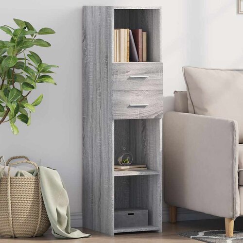  Visoka komoda siva boja hrasta 30x42,5x124 cm konstruirano drvo Cijene