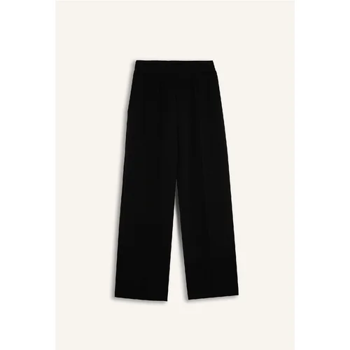 Defacto Relax Fit Elastic Waist Basic Plain Crepe Trousers