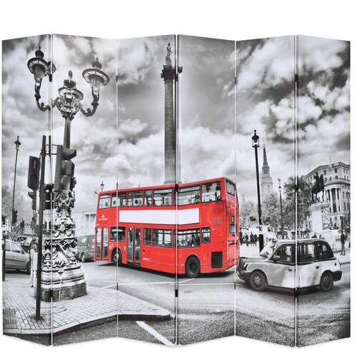 VidaXL Sklopiva sobna pregrada 228 x 170 cm slika londonskog autobusa Slike