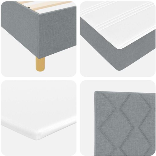  Krevet s box springom s madracem svjetlosiva 140x190 cm tkanina Slike