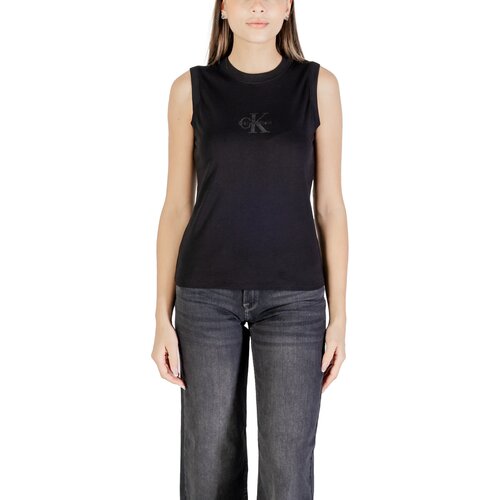 Calvin Klein Jeans Majice brez rokavov Sl CK Logo Muscle Te LV047C852G Črna Slike