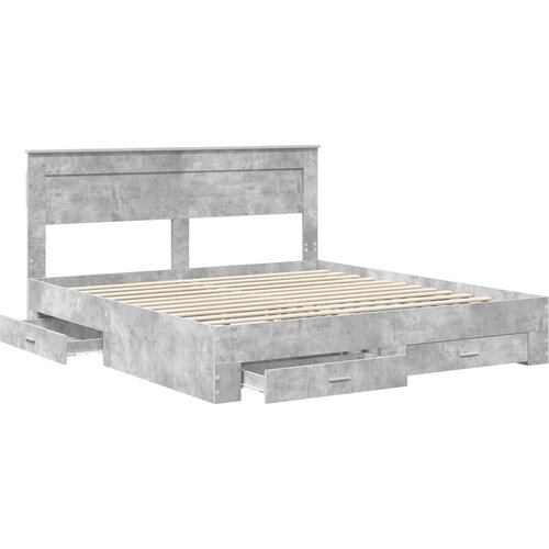  Krevetna konstrukcija s ladicama Betonski sivi 200 x 200 cm Slike