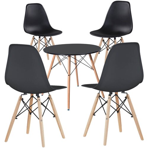 Timeless Tools 4-delni moderni jedilni stol set s tabelo, 3 barve - črna, (5000353993) Slike