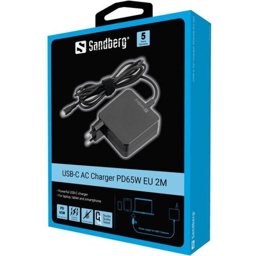 Sandberg USB-C polnilnik PD65W EU 2M, 135-79 Cene