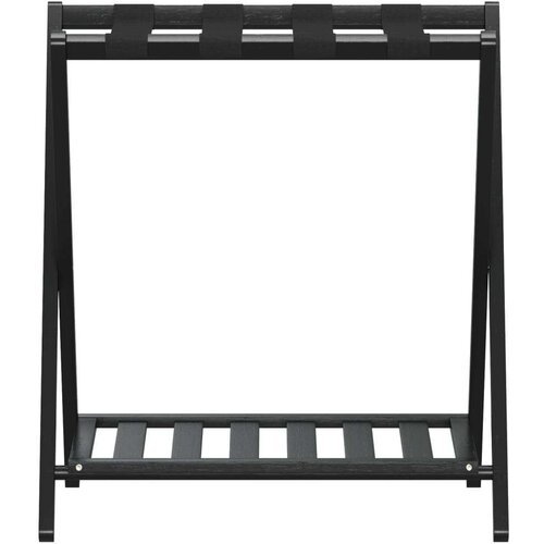 The Living Store Stalak za prtljagu crni 68 x 38 x 58 cm od bambusa Slike