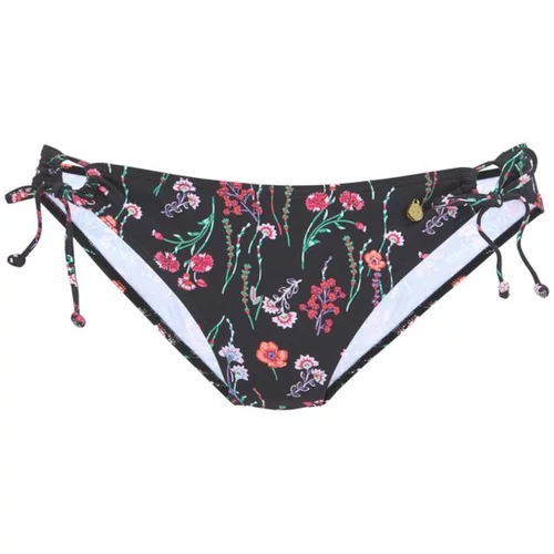Lascana Bikini hlačke 'Bloom' zelena / lila / rdeča / črna