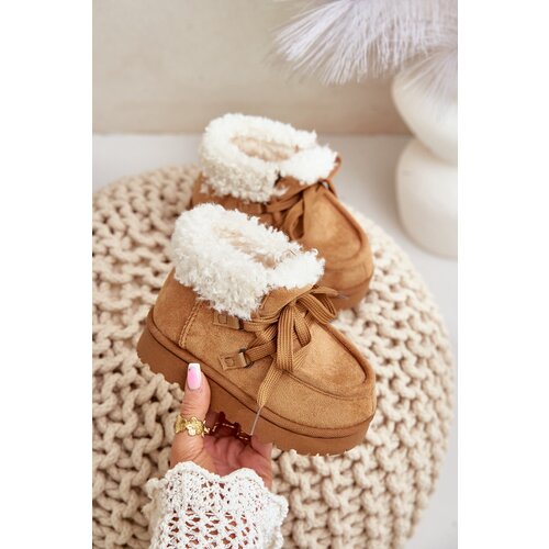 Boto FR1 Snow Boots Kids Insulated With Fur Camel Adelane Cijene