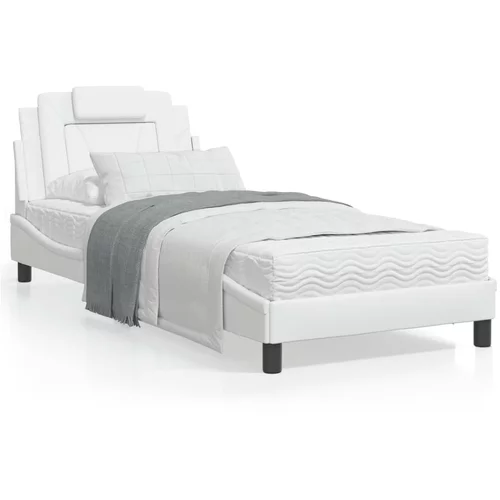  Okvir za krevet s uzglavljem bijela 90x200 cm od umjetne kože