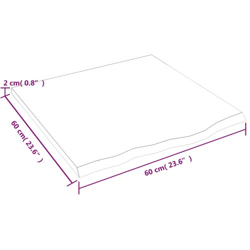 Stolna ploča svjetlosmeđa 60x60x2 cm tretirana hrastovina Slike
