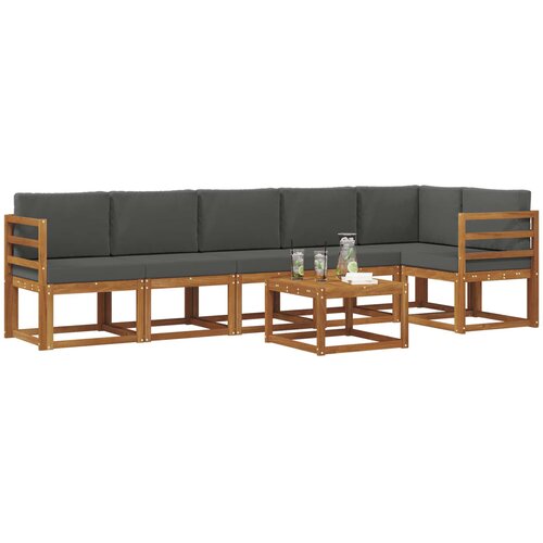  Set vanjskih sofa 7 kom. Prirodna i antracit Slike