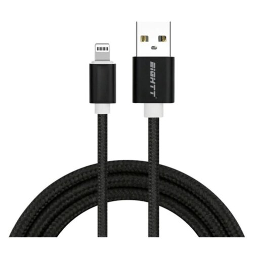 Eightt USB Osemt kabel do strele 1m črni najlon pleteni. Aluminijasto ohi&amp;scaron;je, (21091008) Slike