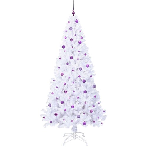  Umjetno božićno drvce s stalakom Bijelo 240 cm PVC i čelik Slike