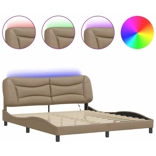 vidaXL Okvir kreveta LED boja cappuccina 180 x 200 cm od umjetne kože