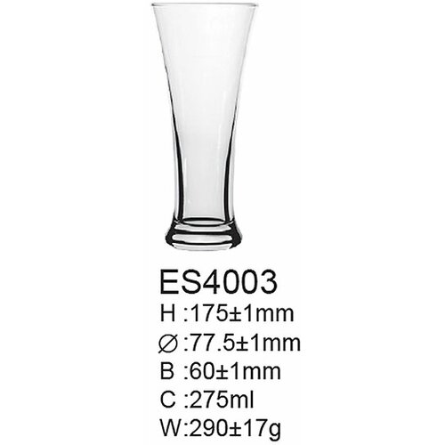  Staklena čaša za mohito,pivo,duga pića,nes kafu,bubble tea 275 ml Pub 6/1 ES4003 Cene