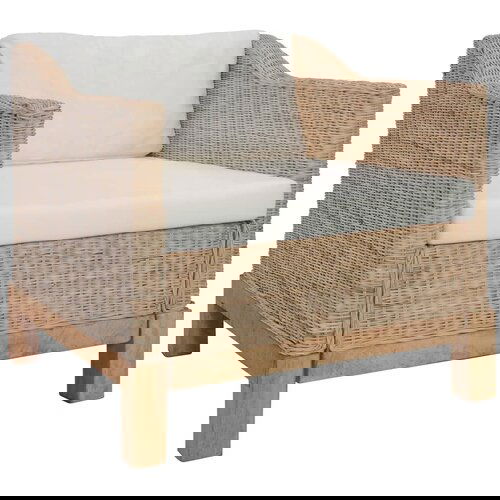 Maison Chic Sedežna garnitura - kavč z blazinami 2-delna naravni ratan, (21728476) Cene