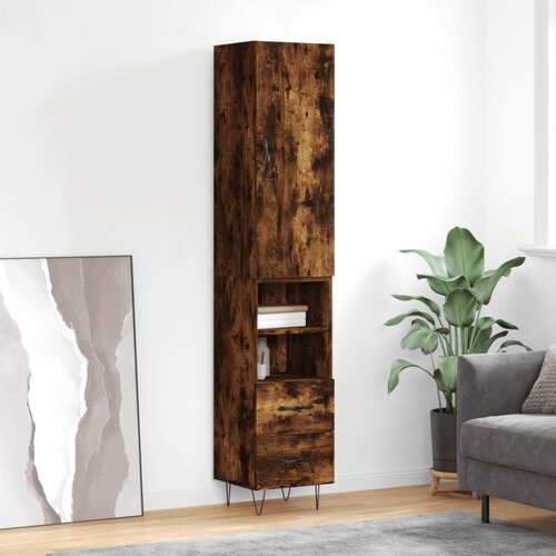 vidaXL Visoka komoda dimljeni hrast 34 5x34x180cm konstruiranog drva Cijene