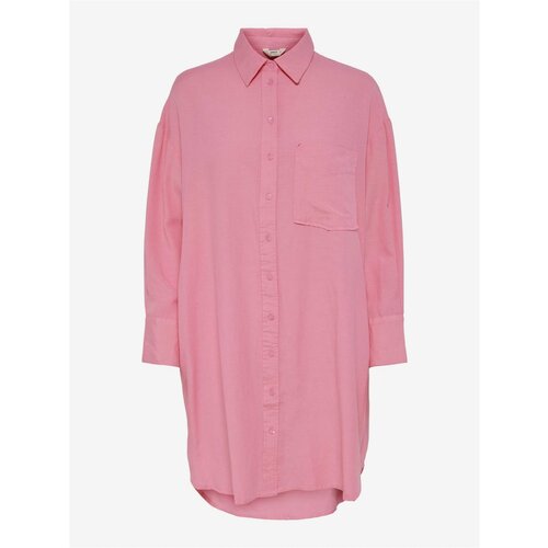 Only Pink Long Flax Shirt Mathilde - Women Slike