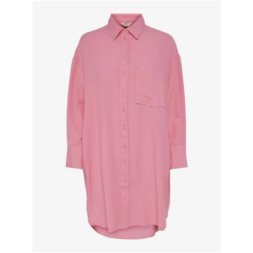 Only Pink Long Flax Shirt Mathilde - Women
