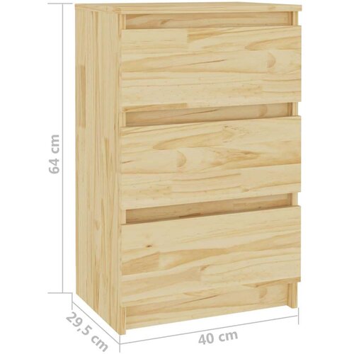 VidaXL noćni ormarić 40 x 29,5 x 64 cm od masivne borovine Slike