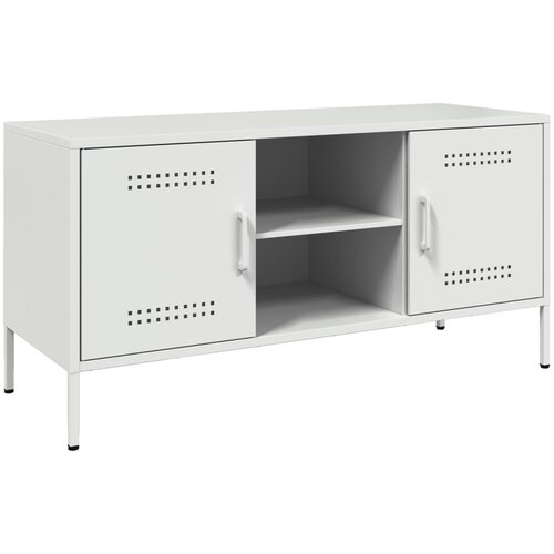 Maison Chic TV omarica - TV stojalo - Televizijska omarica bela 100,5x39x50,5 cm jeklo, (21699502) Slike