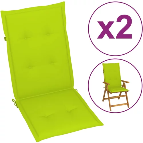 vidaXL Blazine za vrtne stole 2 kosa svetlo zelene 120x50x3 cm