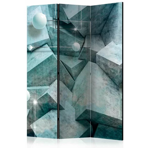  Paravan u 3 dijela - Concrete Cubes (Green) [Room Dividers] 135x172