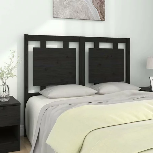  Uzglavlje za krevet crno 125 5 x 4 x 100 cm od masivne borovine