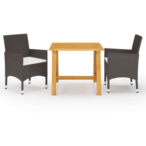  3-dijelni vrtni blagovaonski set smeđi Cijene