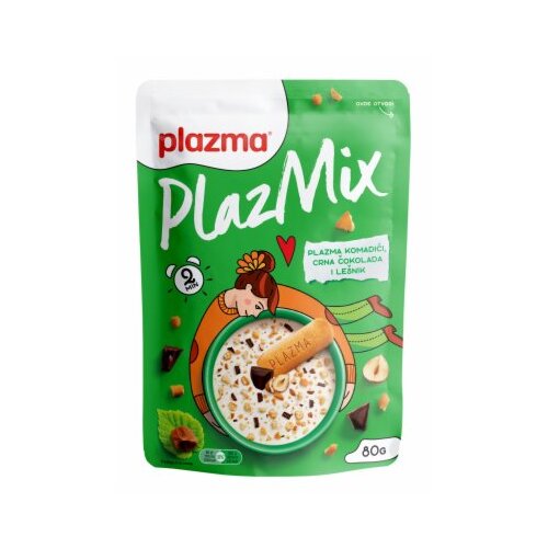 Bambi plazma plazmix keks obrok sa komadićima le&amp;scaron;nika i crne čokolade 80g Slike