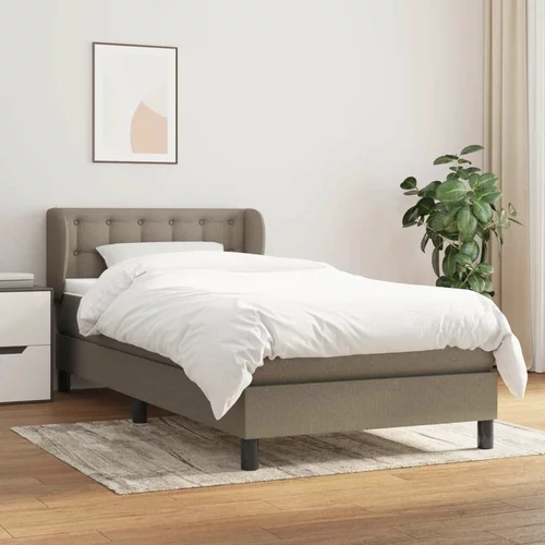  Box spring postelja z vzmetnico taupe 90x190 cm blago, (20893602)
