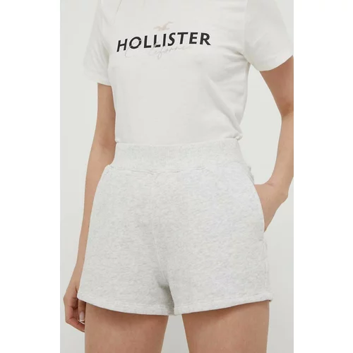 Hollister Co. Kratke hlače ženski, siva barva