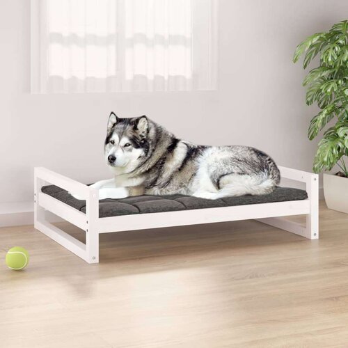  Krevet za pse bijeli 105 5x75 5x28 cm od masivne borovine Slike
