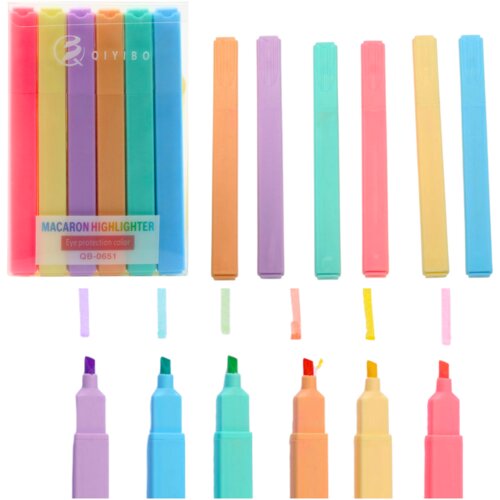  Set of Highlighters, Markers, Colored Markers, Office, School, 6 pcs. Slike