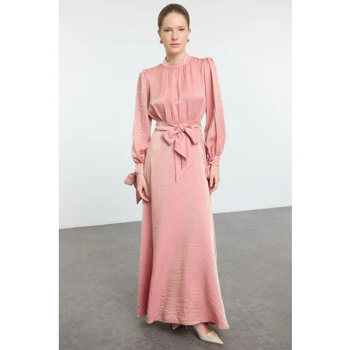  Dusty Rose Woven Evening Dress