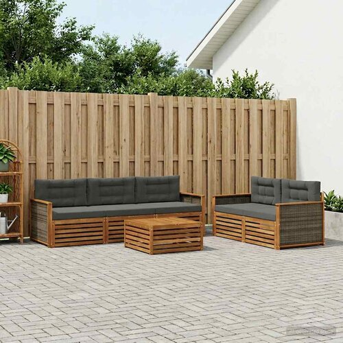  Set vanjskih sofa 6 kom. Prirodna i antracit Cijene