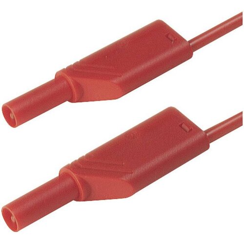 SKS Hirschmann 4 mm safety test lead\, 2x stackable plugs\, 1 mm&sup2;\, 25 cm, (20423366) Cene