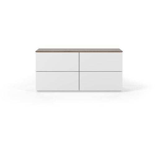 TemaHome Bijela komoda s ladicama i pločom u dekoru oraha Join, 120 x 54 cm Slike