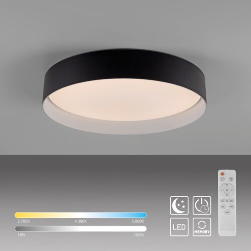 SCH&amp;Ouml;NER WOHNEN 14594-18 - prigu&amp;scaron;iva LED stropna svetiljka TAVOLI LED/20W/230V crna+daljinski upravljač Slike