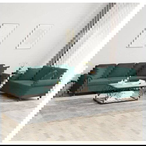VidaXL 2-dijelni set sofa s jastucima tamnozeleni bar&amp;scaron;unasti Slike