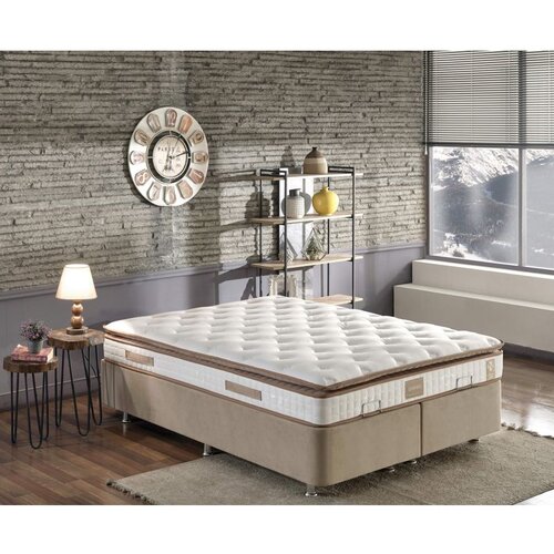 Hanah home Queen 160x200 cm Double Size Padded Firm Mattress WhiteBrown Mattress Cene