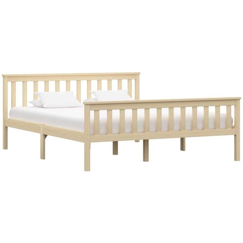  Za krevet od masivne borovine svjetla 160 x 200 cm Slike